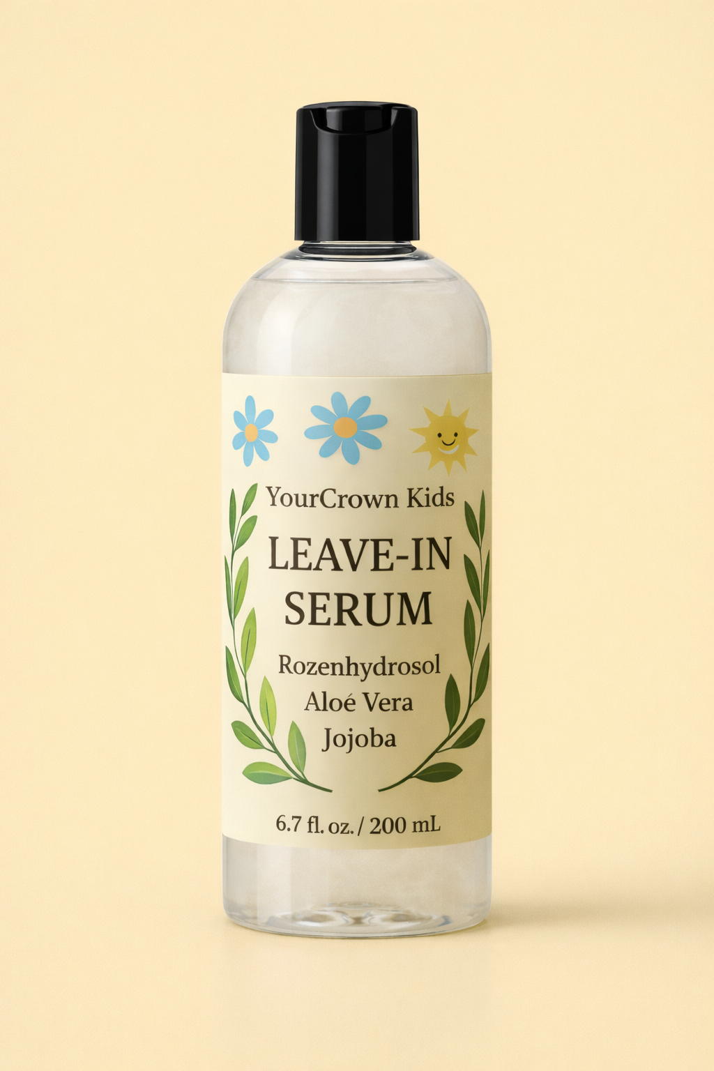 Kids leave-in serum voor krullen 3C–4C – Your Crown Journey (100 ml). leave-in-serum-krullen kinderen natuurlijke haarverzorging voor kinderen met kroes krullend en stijl haar