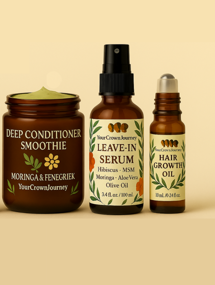 Volwassenen haarverzorging voor krullen & coils – haargroei olie, leave-in en deep conditioner (Your Crown Journey)