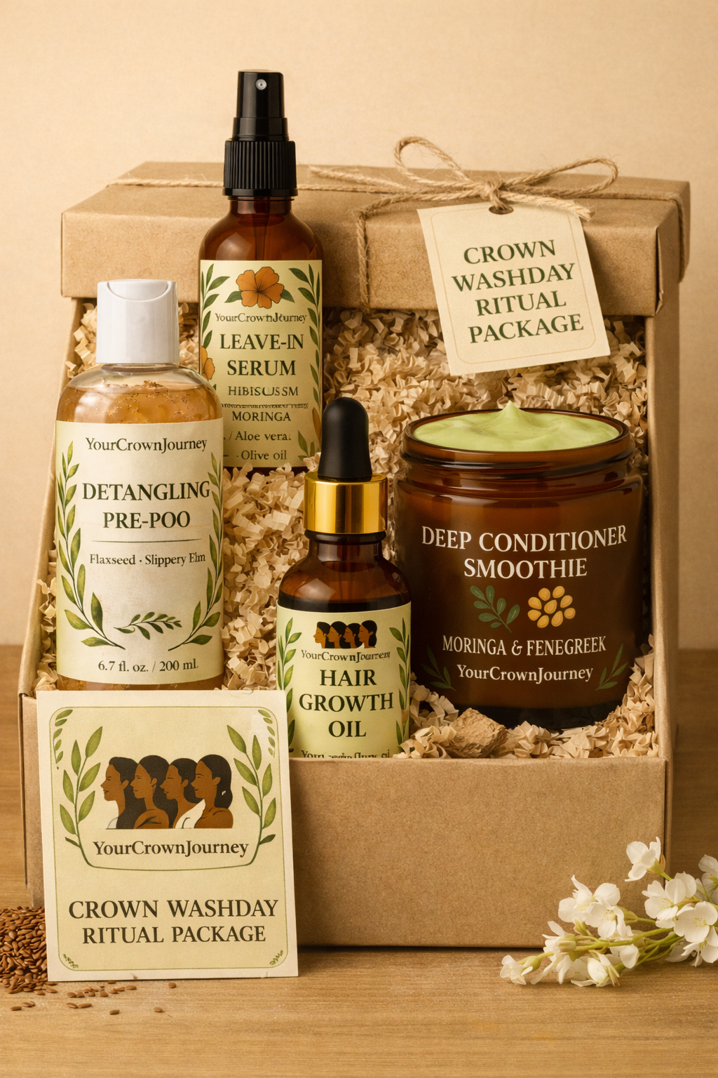 Hydratatie en herstel van droog en gebroken haar type 3&4 krullen en kroeshaar tegen heatdamage en relaxers Alles wat je nodig hebt voor een effectieve en verzorgende wash day in één bundel. Pre-poo herstelmaatregelen haargroei olie en leave in conditioner