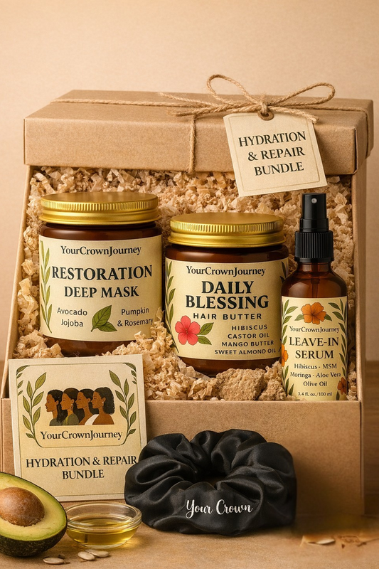 Hydratatie en herstel van droog en gebroken haar type 3&4 krullen en kroeshaar tegen heatdamage en relaxers